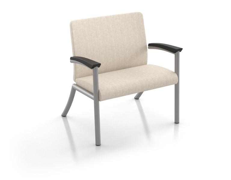 Gravity waiting room chair single-seat bariatric, on white background, with arms
